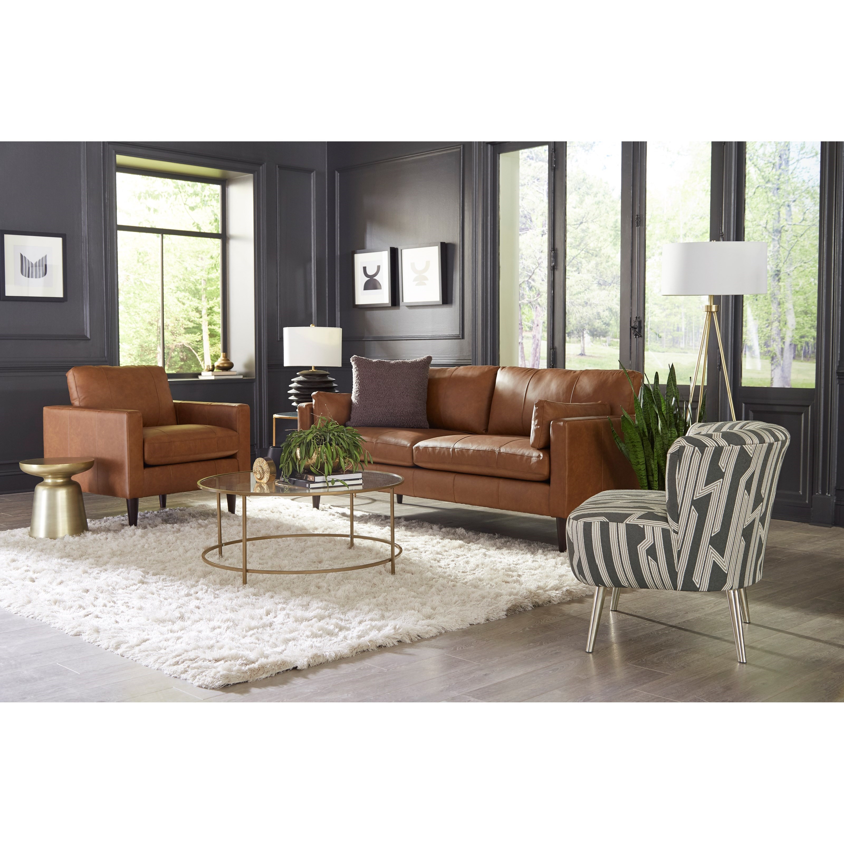 Best home furnishings store leather sofa